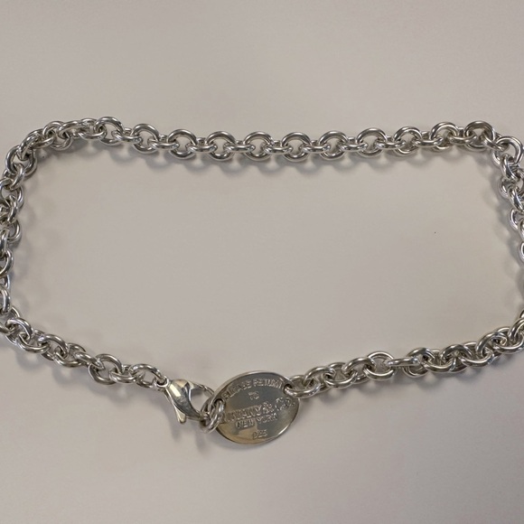 Tiffany & Co. Jewelry - Tiffany Oval Tag Necklace in Sterling Silver